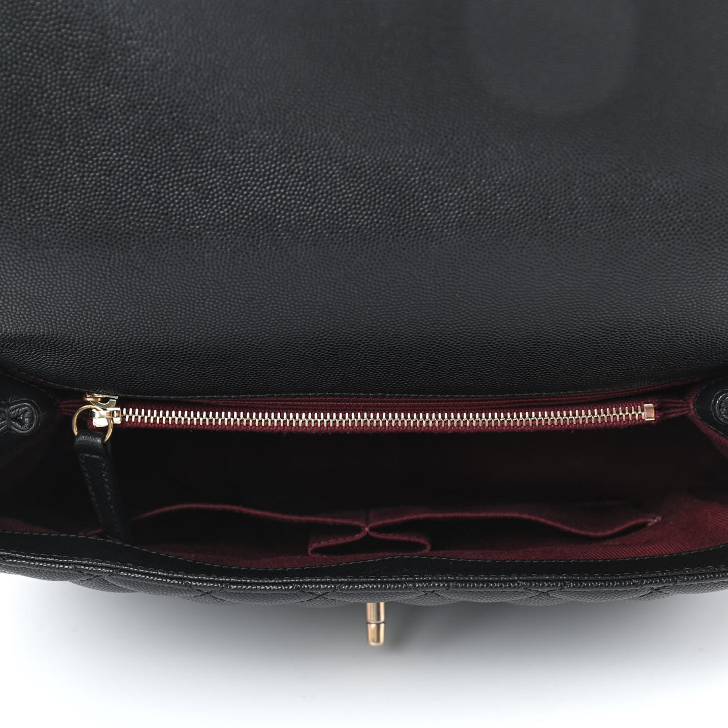 Caviar Quilted Medium Coco Handle Flap Black
