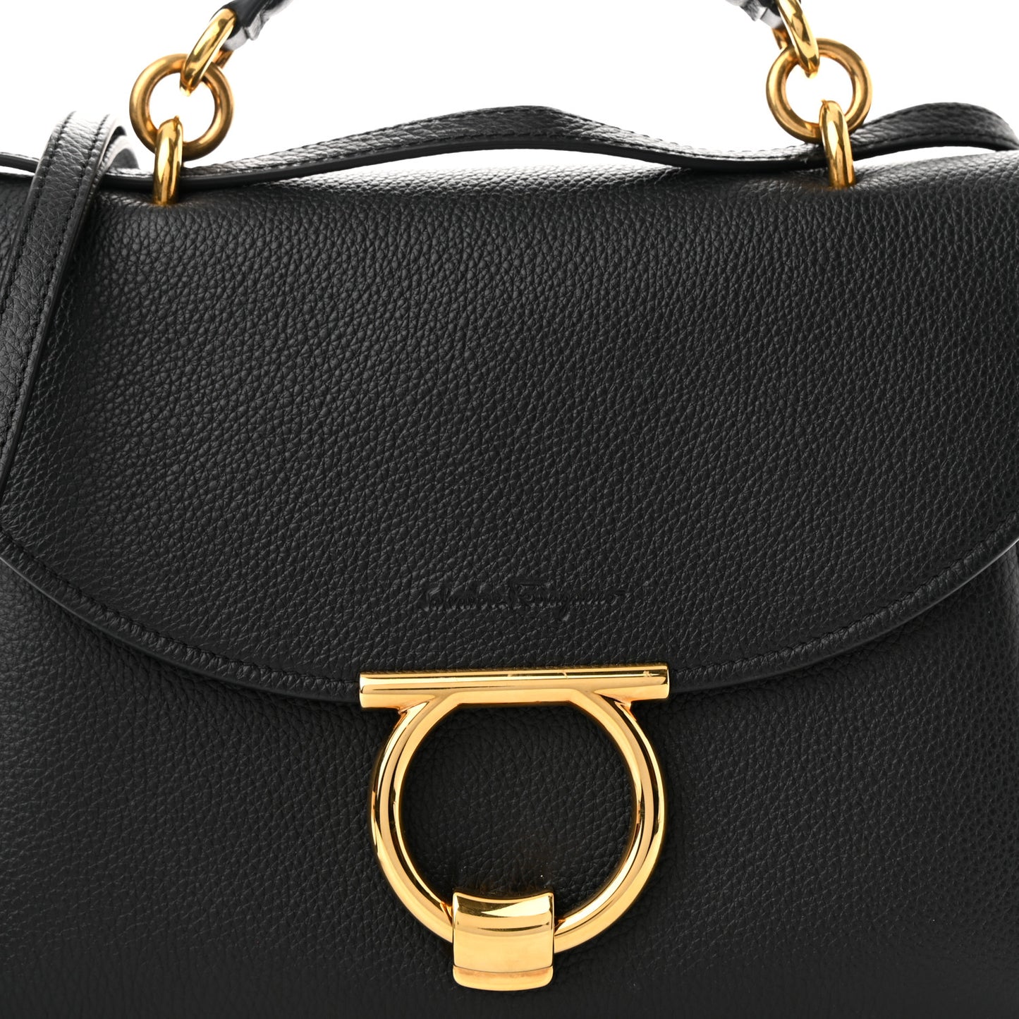 Calfskin Small Margot Top Handle Satchel Black