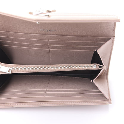 Saint Laurent Grain De Poudre Matelasse Chevron Monogram Wallet Pale Pink 5 of 10