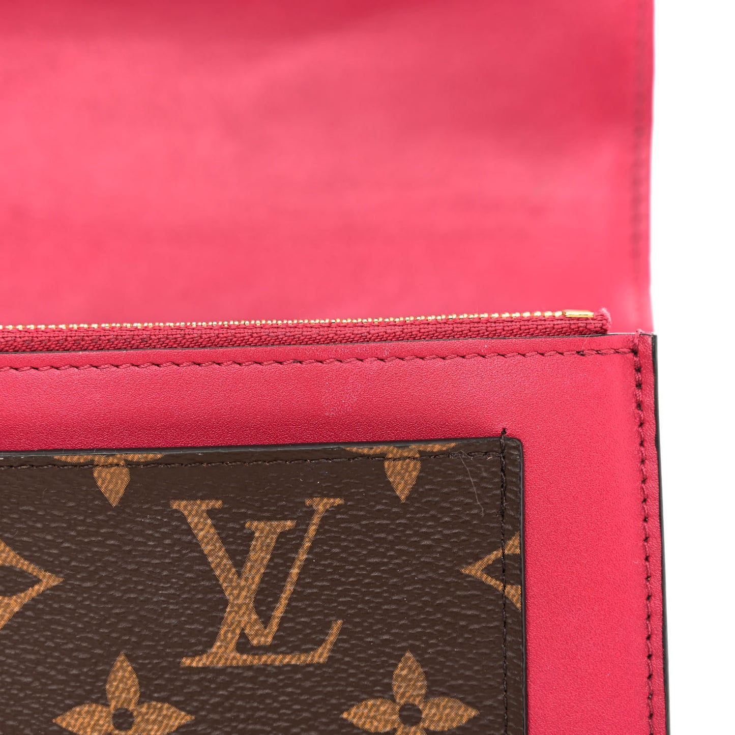 Monogram Flore Chain Wallet Fuchsia