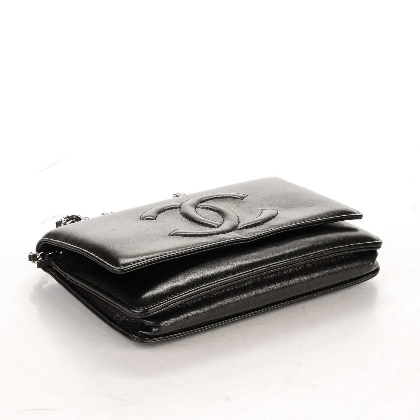 Lambskin Timeless CC Wallet On Chain WOC Black