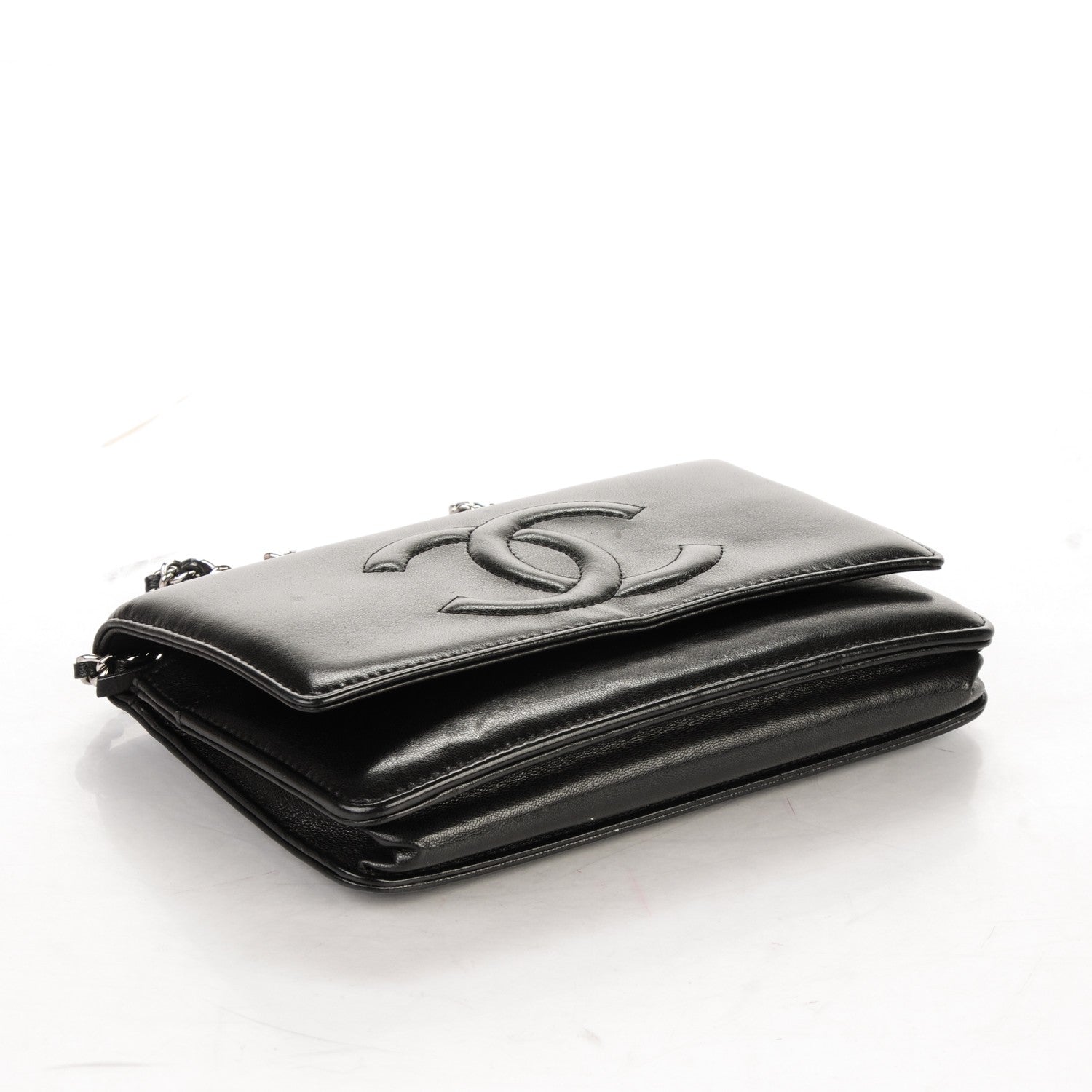 Chanel Lambskin Timeless CC Wallet On Chain WOC Black 4 of 8