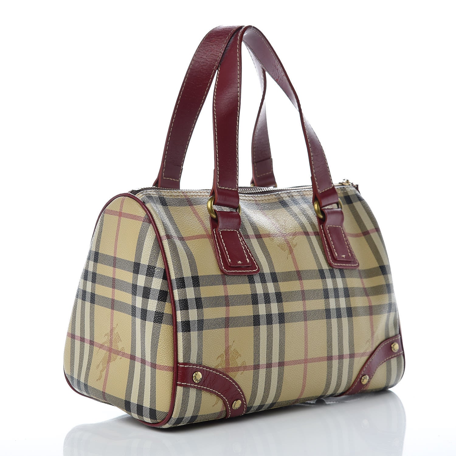 Burberry Haymarket Check Studded Bowler Red 3 of 15