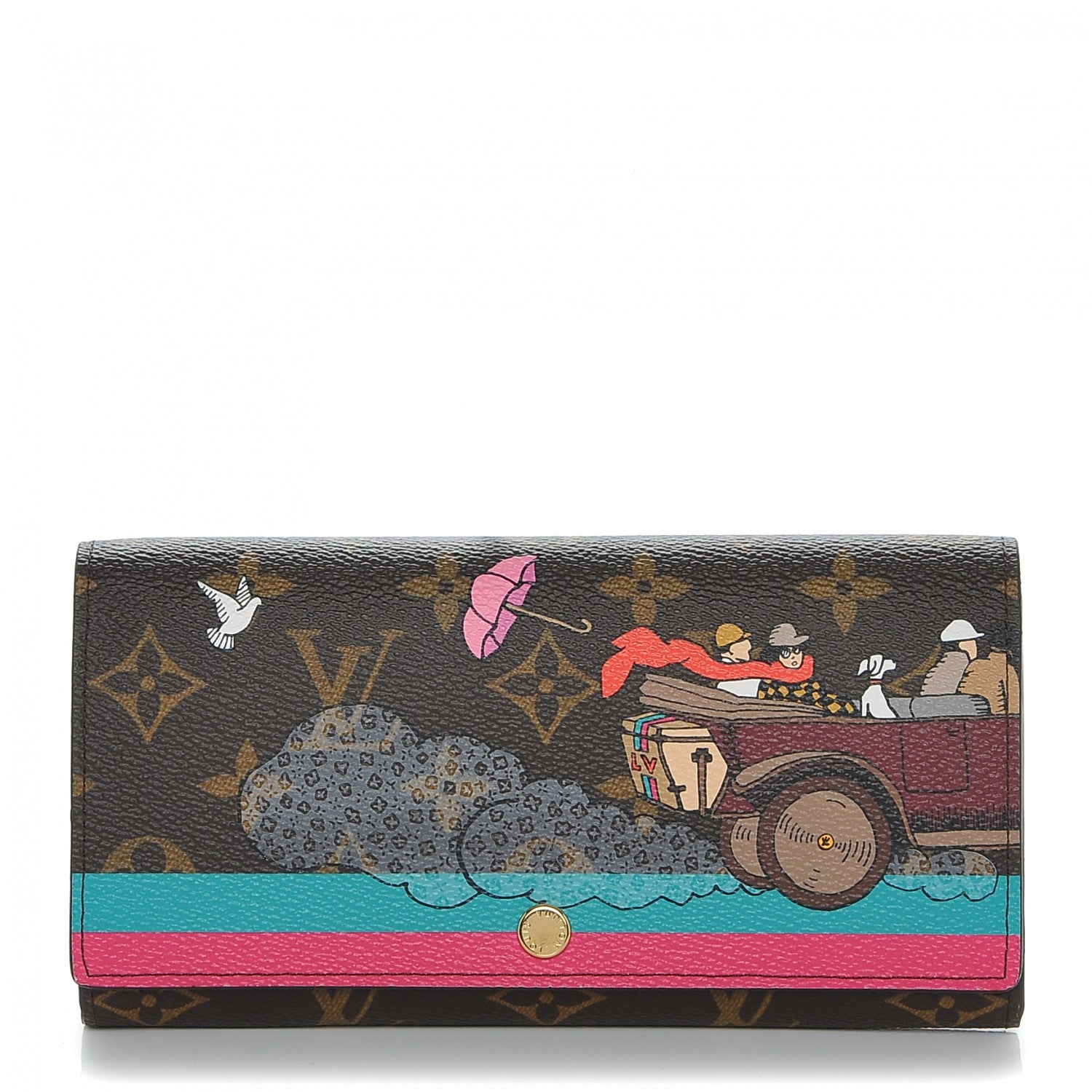 Louis Vuitton Monogram 2015 Christmas Animation Sarah Wallet Hibiscus 1 of 6