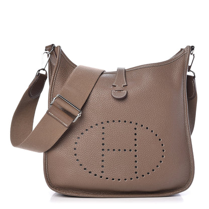 Hermes Taurillon Clemence Evelyne III PM Etoupe 1 of 16