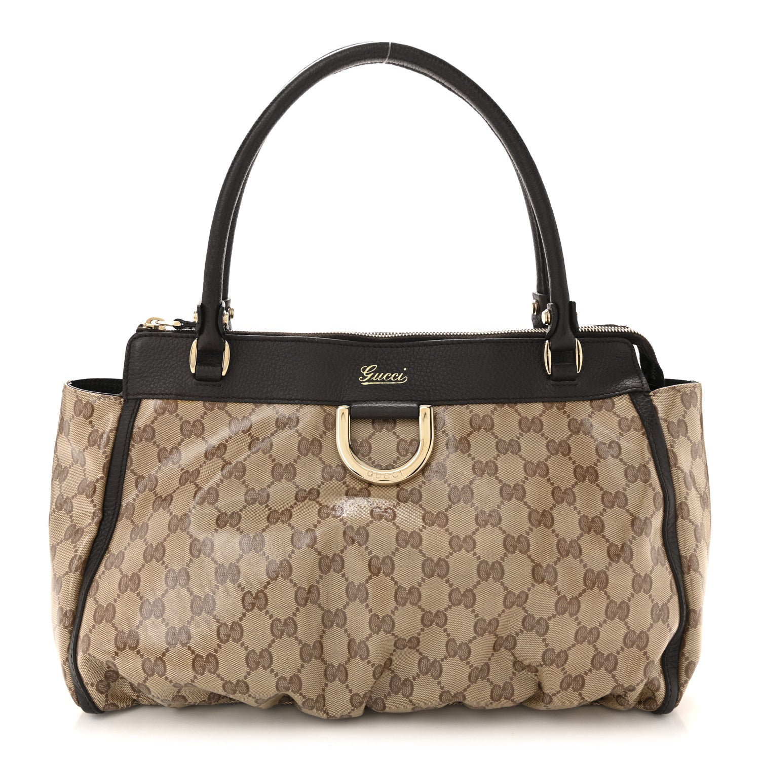 Gucci Crystal Monogram D Ring Tote Dark Brown 1 of 15