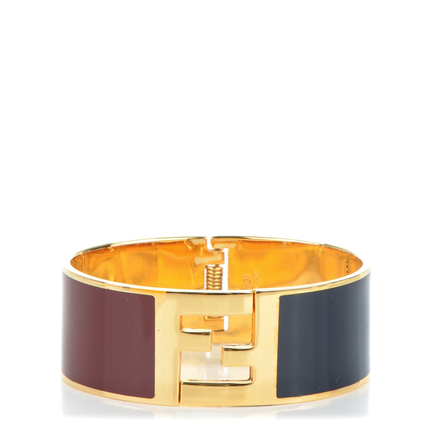 Fendi Enamel Fendista Large Bracelet Gold Navy Rosso 1 of 4