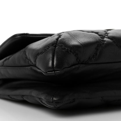 Chanel Calfskin Quilted Double Stitch Hamptons Clutch with Chain Black 7 of 8