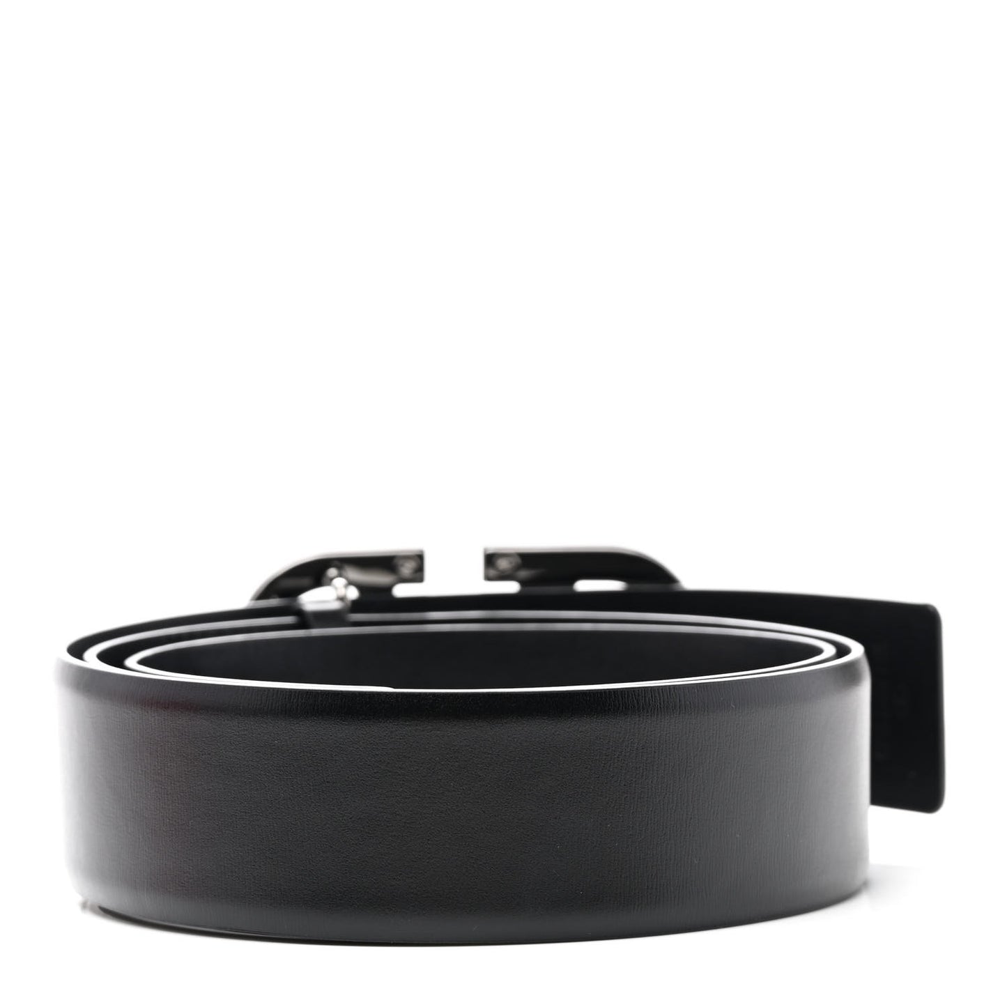 Glossy Calfskin Monochrome VLogo Belt 90 36 Black