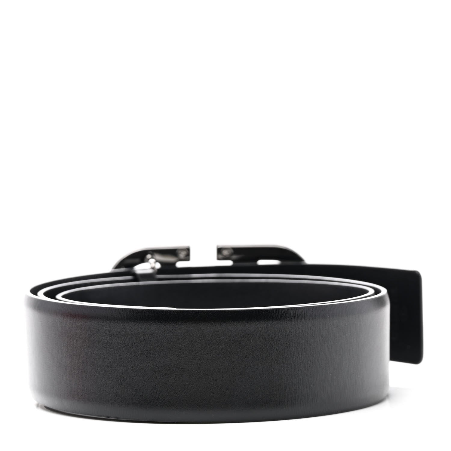 Valentino Garavani Glossy Calfskin Monochrome VLogo Belt 90 36 Black 2 of 6