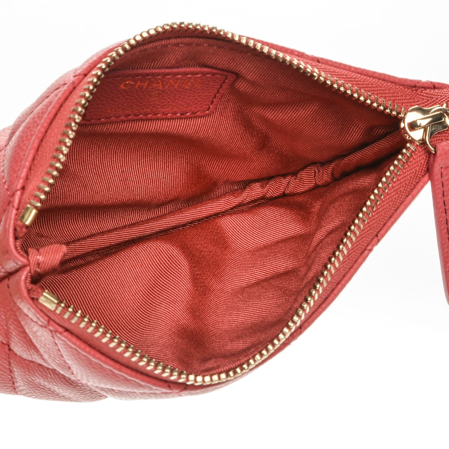 Chanel Caviar Quilted Small Cosmetic Case Dark Pink 5 of 7