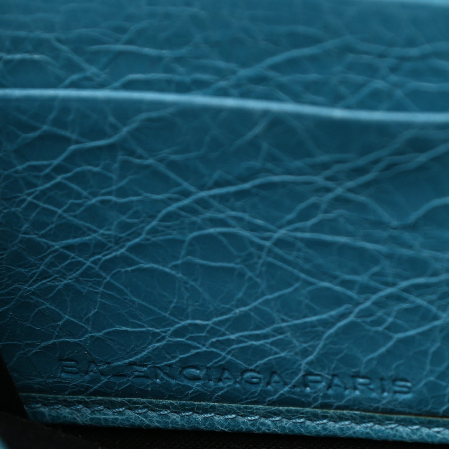 Agneau Giant 12 Hardware Continental Zip Around Wallet Blue Paon