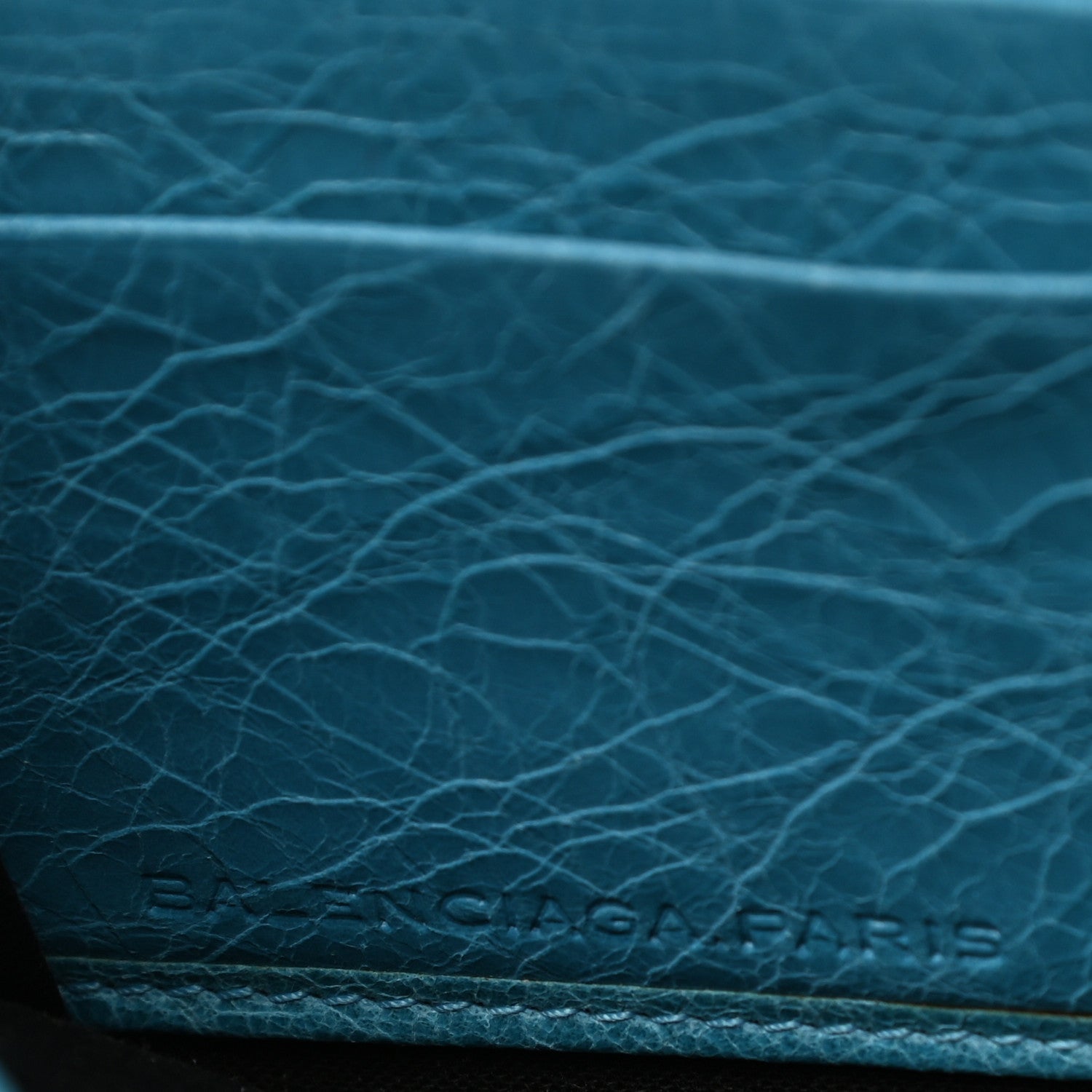 Balenciaga Agneau Giant 12 Hardware Continental Zip Around Wallet Blue Paon 7 of 10