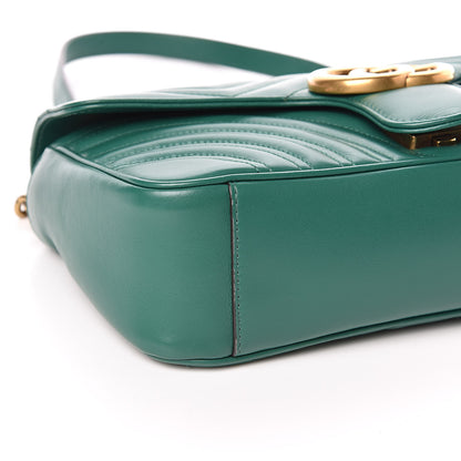 Gucci Calfskin Matelasse Small GG Marmont Shoulder Bag Emerald Green 8 of 10