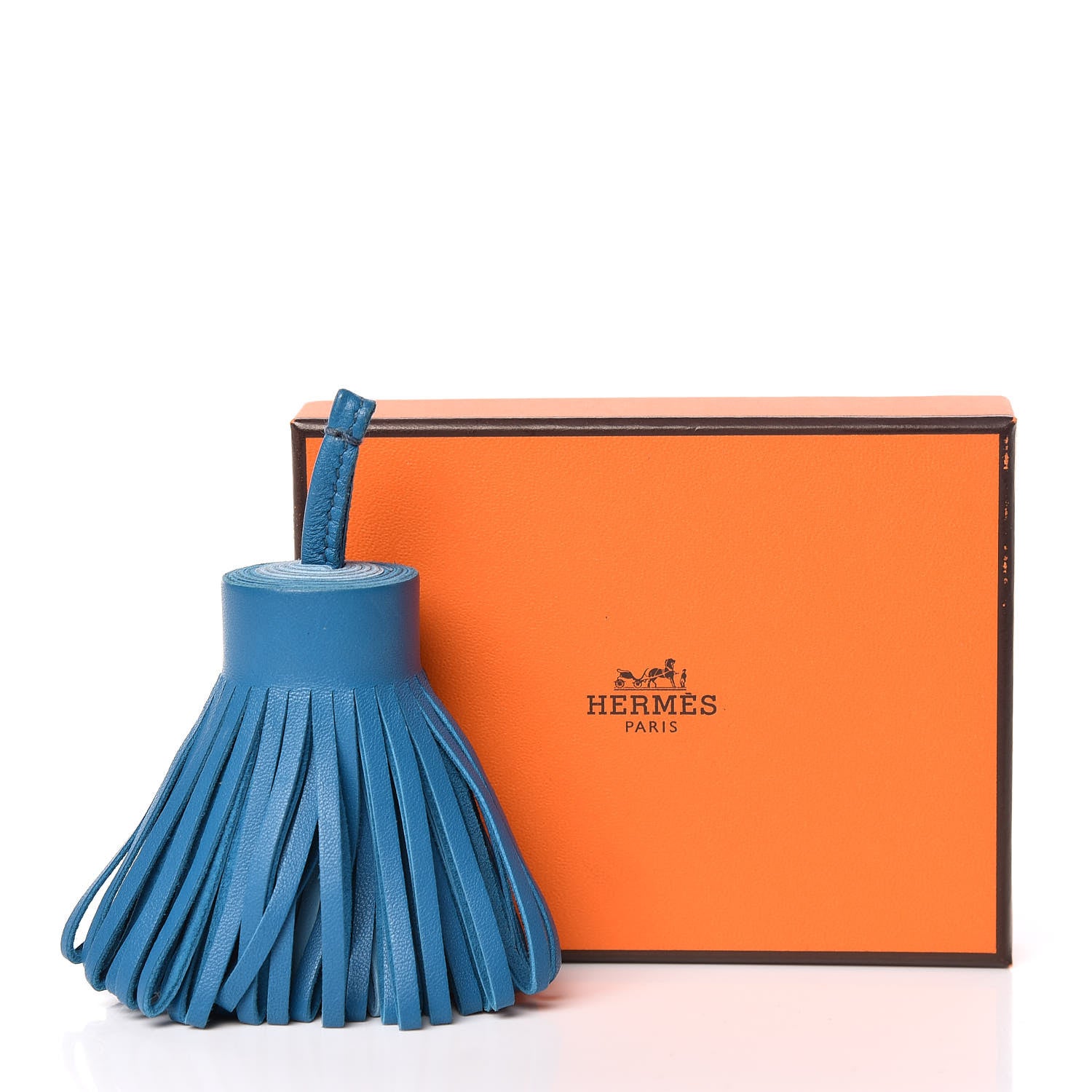 Hermes Lambskin Bi-Color Carmen Tassel Key Holder Bleu Izmir Celeste 5 of 5