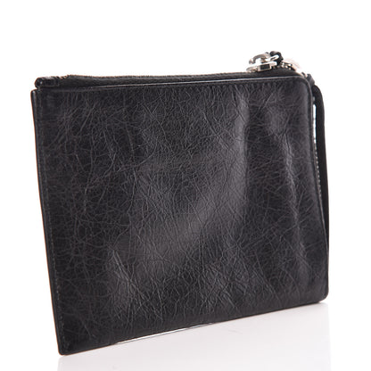 Balenciaga Agneau Arena Classic Silver Hardware Mini Pouch Black 3 of 7