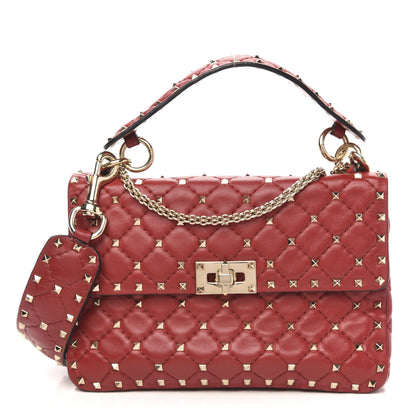Valentino Garavani Nappa Medium Rockstud Spike Shoulder Bag Rosso Valentino 1 of 12