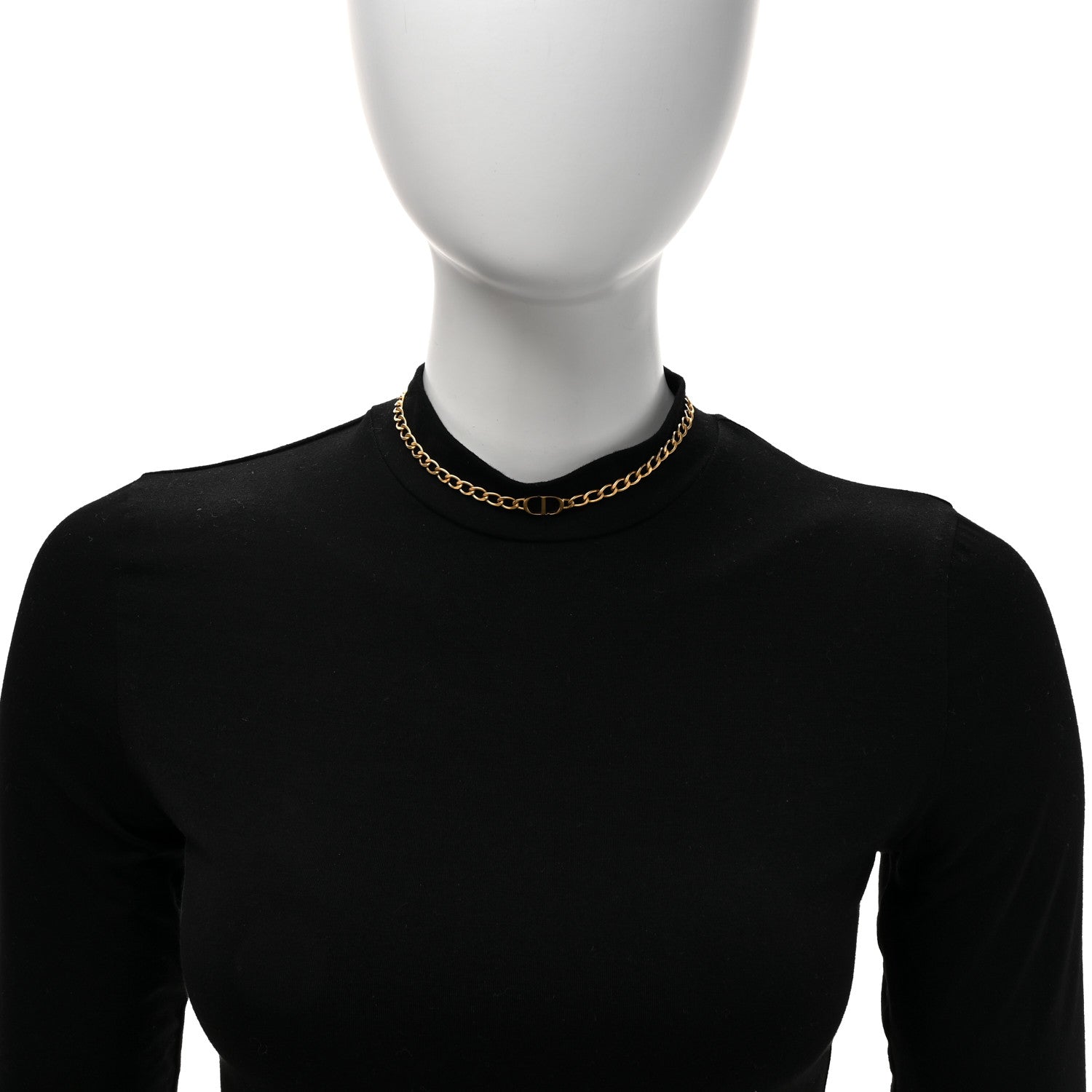 Christian Dior Metal Petit CD Choker Necklace Gold 2 of 5