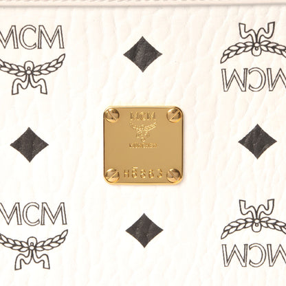 MCM Visetos Medium Heritage Pouch White 5 of 10