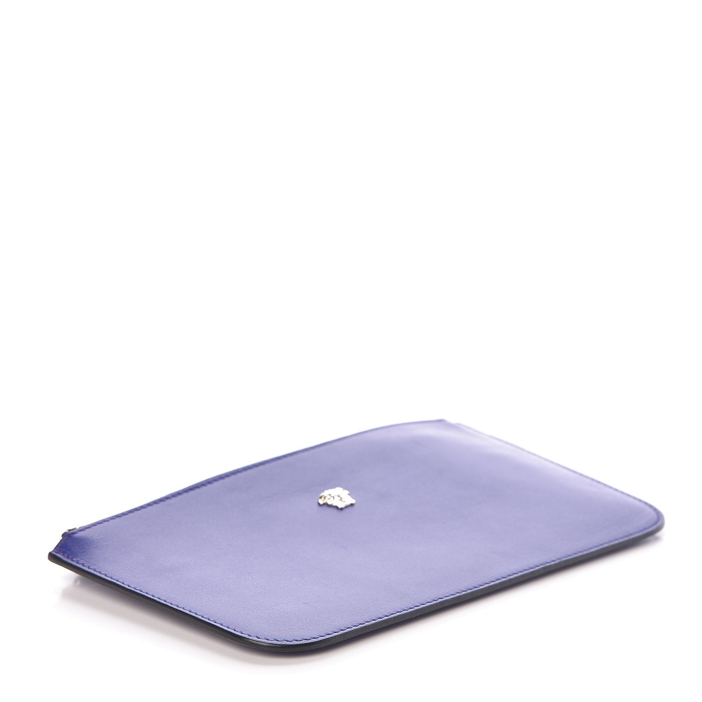 Calfskin Medusa Wrist Pouch Purple