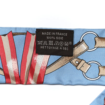 Hermes Silk Jumping Twilly Bleu Glacier Corail 5 of 6