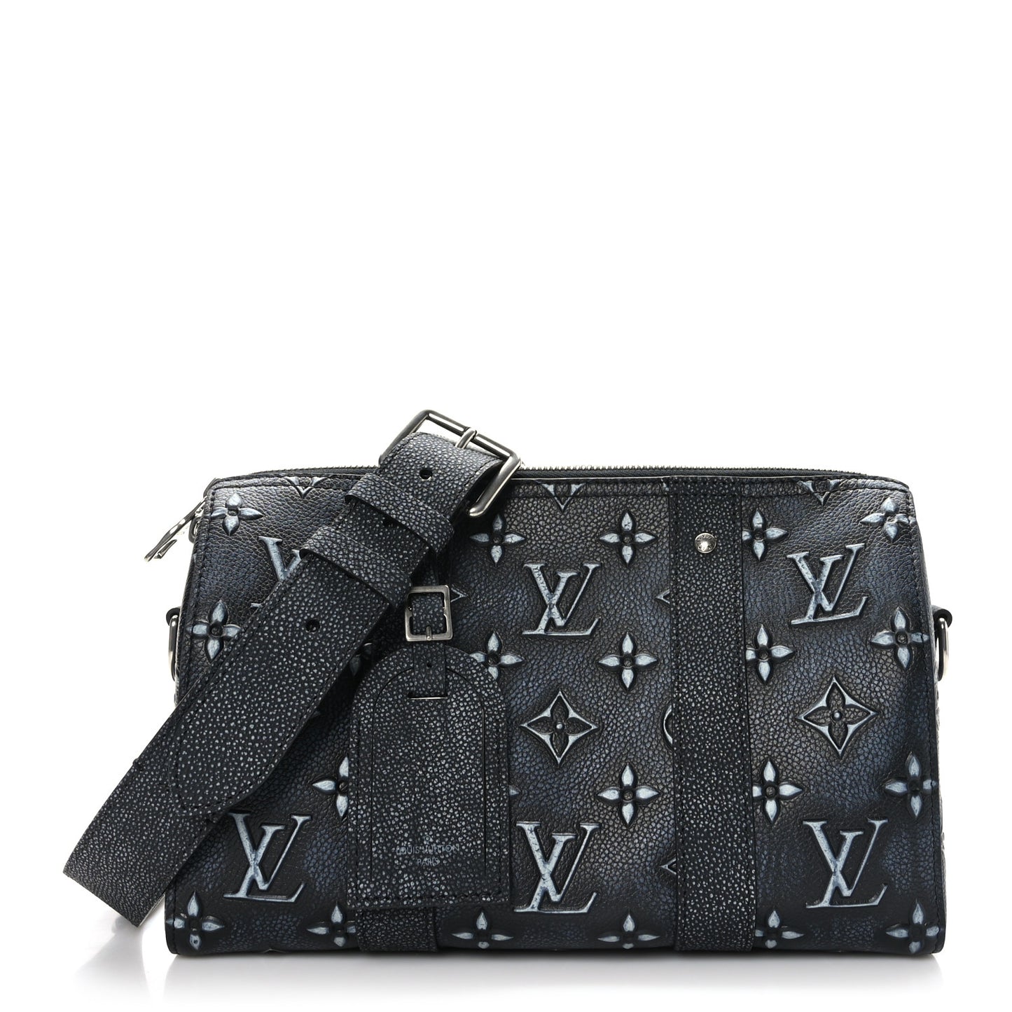 Cowhide Faded Monogram City Keepall Charcoal
