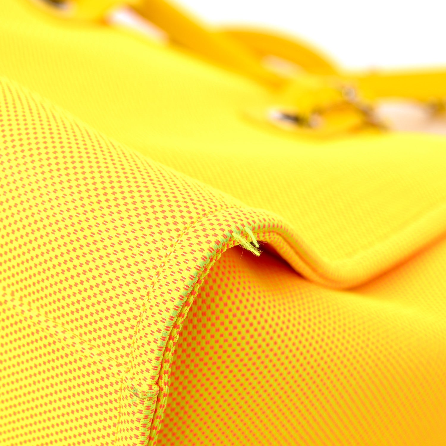 Chanel Mixed Fibers Calfskin Deauville Medium Tote Yellow Orange 12 of 17