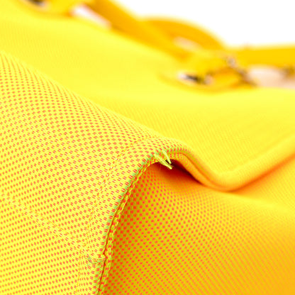 Chanel Mixed Fibers Calfskin Deauville Medium Tote Yellow Orange 12 of 17