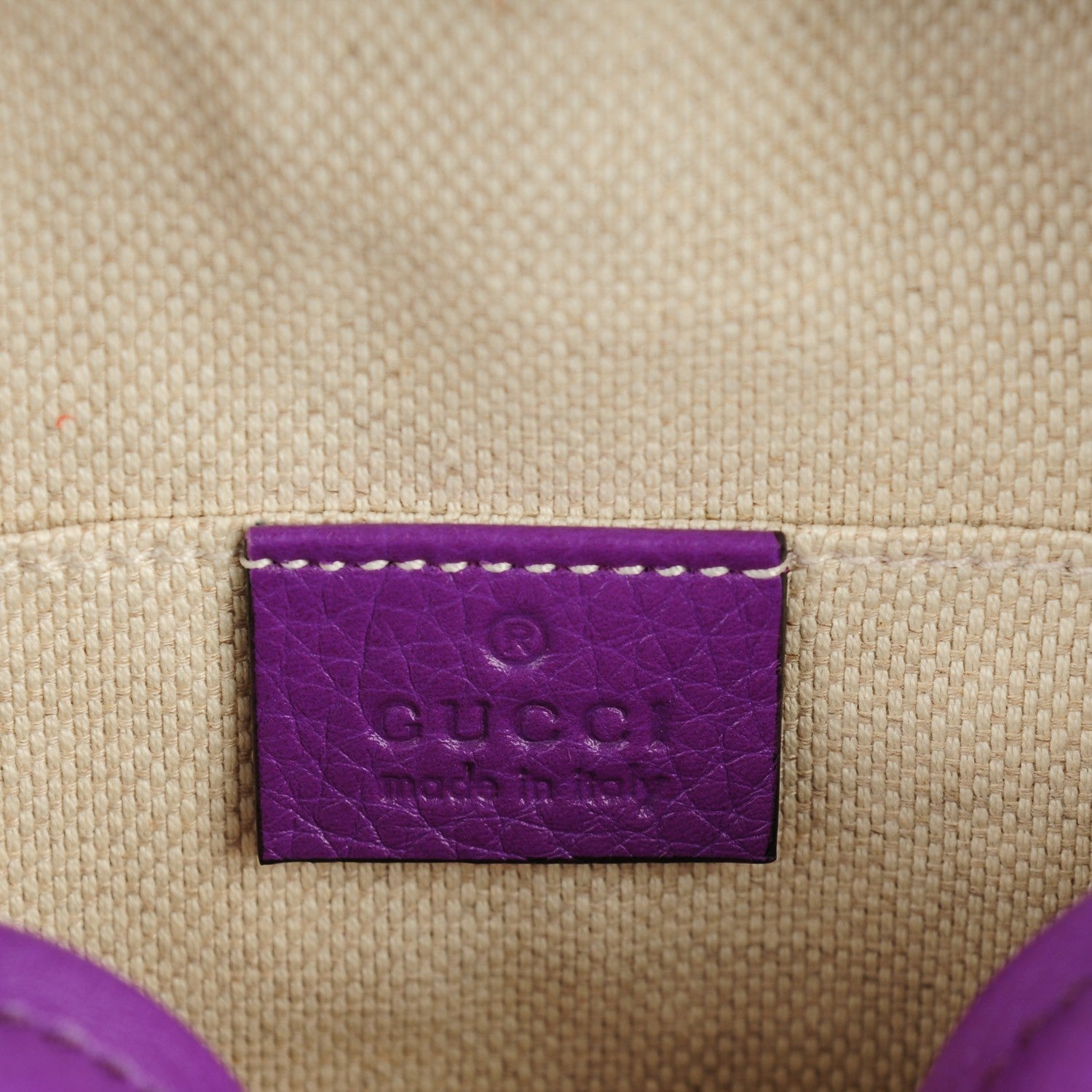 Gucci Pebbled Calfskin Mini Soho Chain Bag Shine Purple 6 of 7