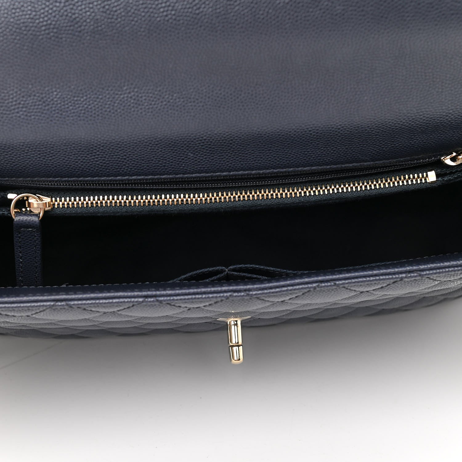 Chanel Caviar Quilted Medium Coco Handle Flap Navy Blue 5 of 11