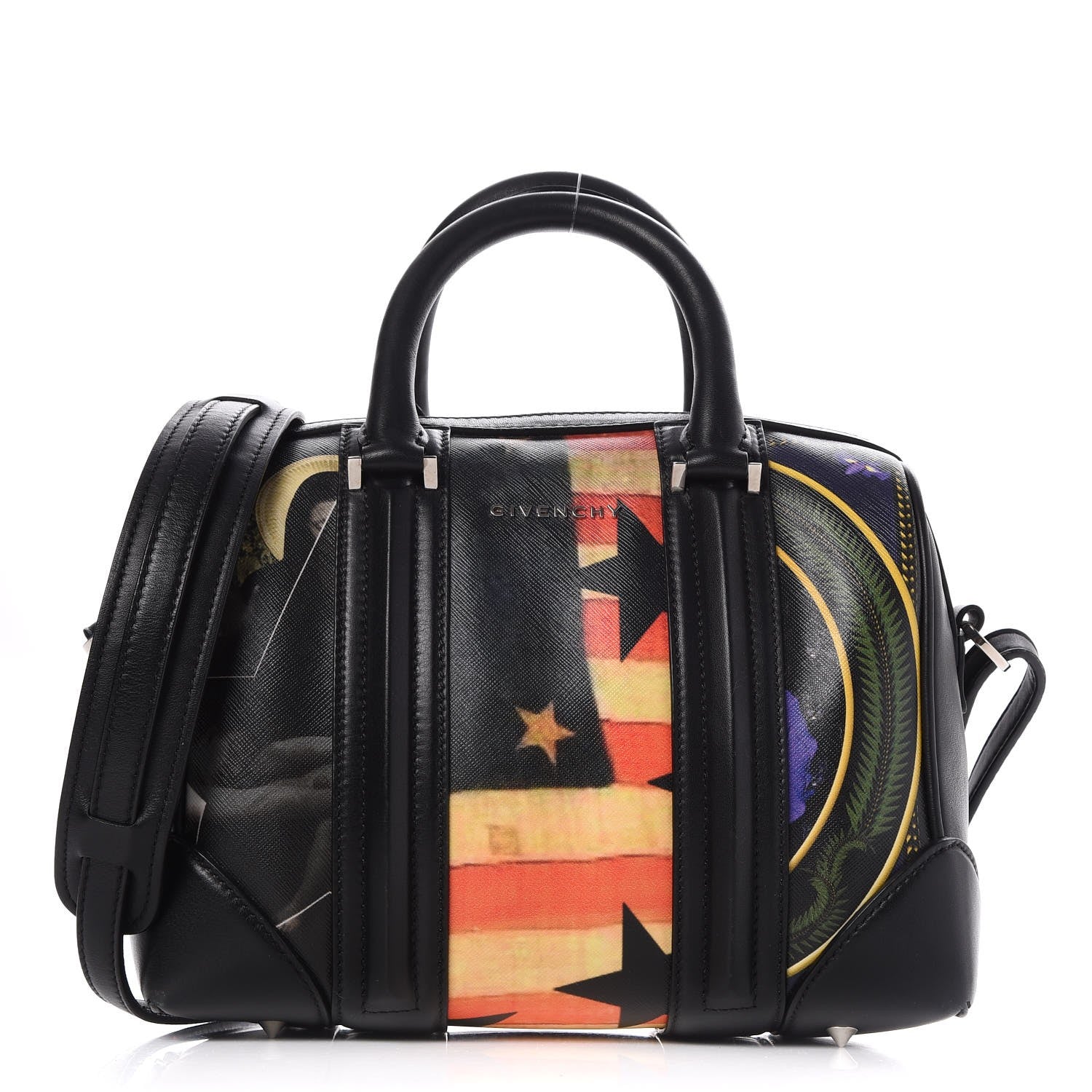 Givenchy Coated Canvas Printed Small Lucrezia Satchel Black 1 of 8