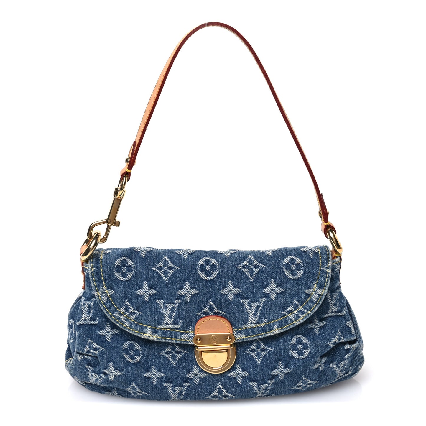 Monogram Denim Mini Pleaty Blue