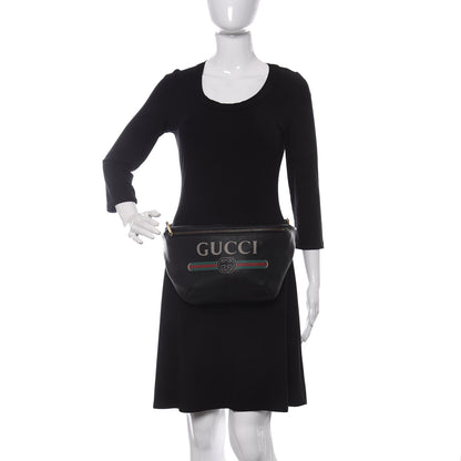 Gucci Grained Calfskin Logo Belt Bag Black 2 of 9