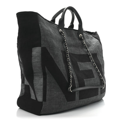 Chanel Canvas Large Maxi Shopping Tote Dark Blue 3 of 10