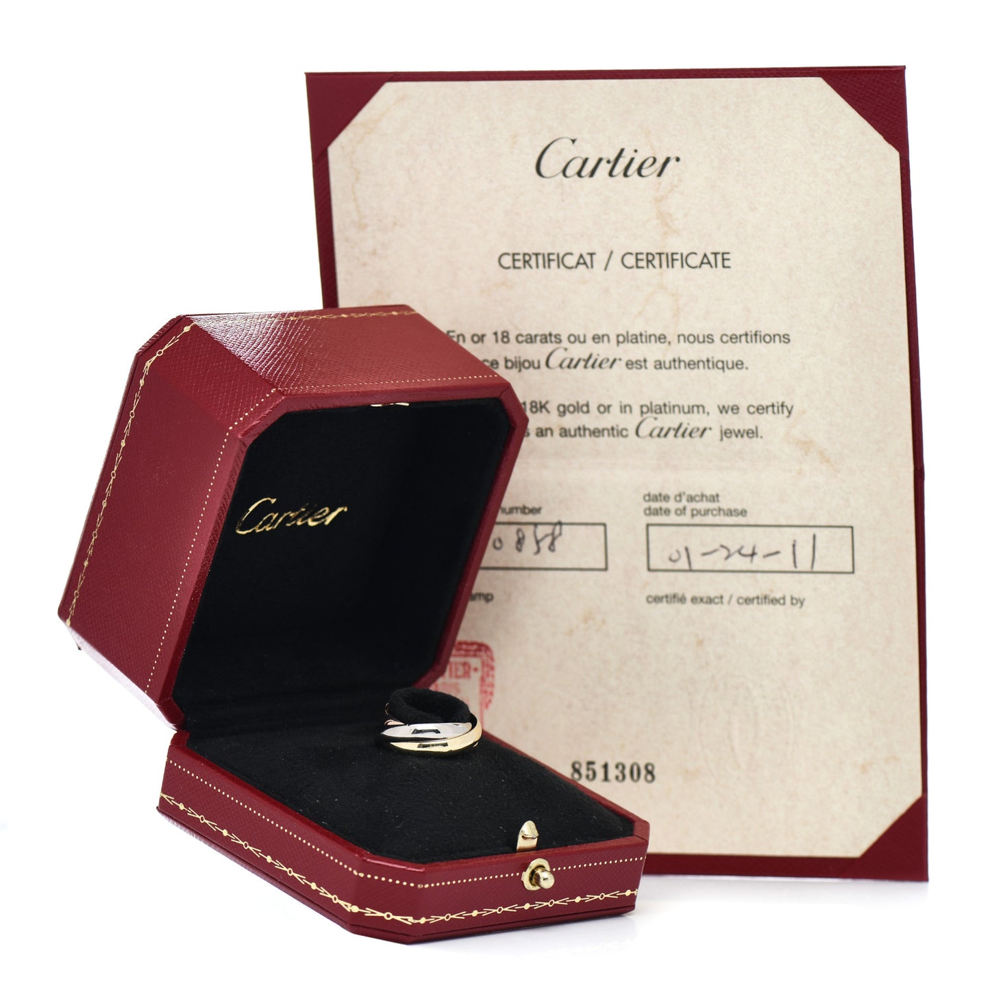 18K Pink Yellow White Gold Classic Trinity Ring 50 5.25