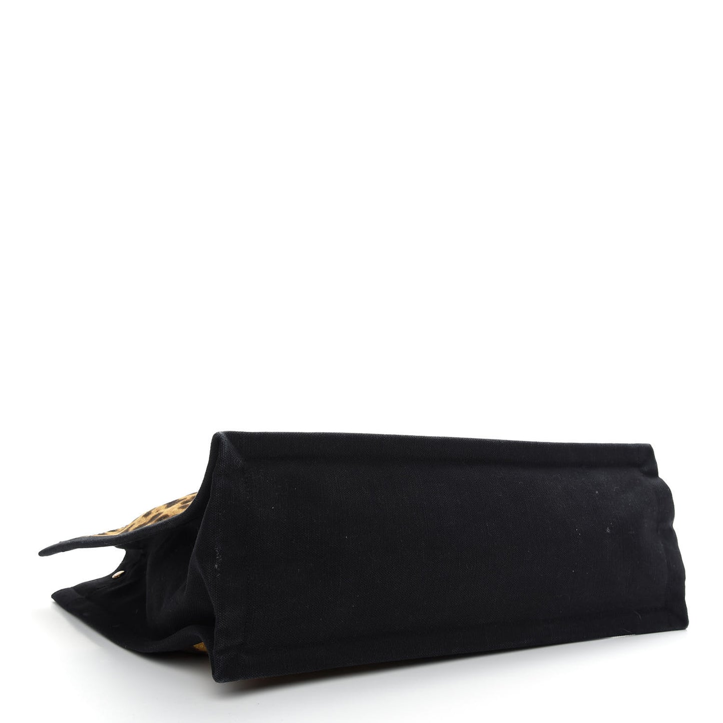 Canvas Calfskin Leopard Print Rive Gauche Noe Tote Natural Black