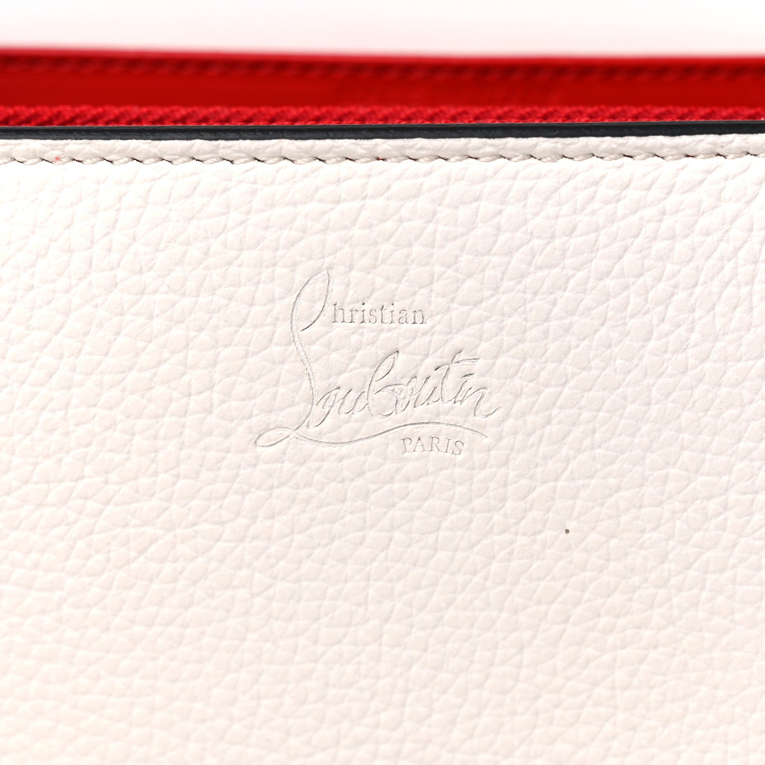 Christian Louboutin Calfskin Glitter Spikes Multimetal Paloma Clutch White 6 of 9