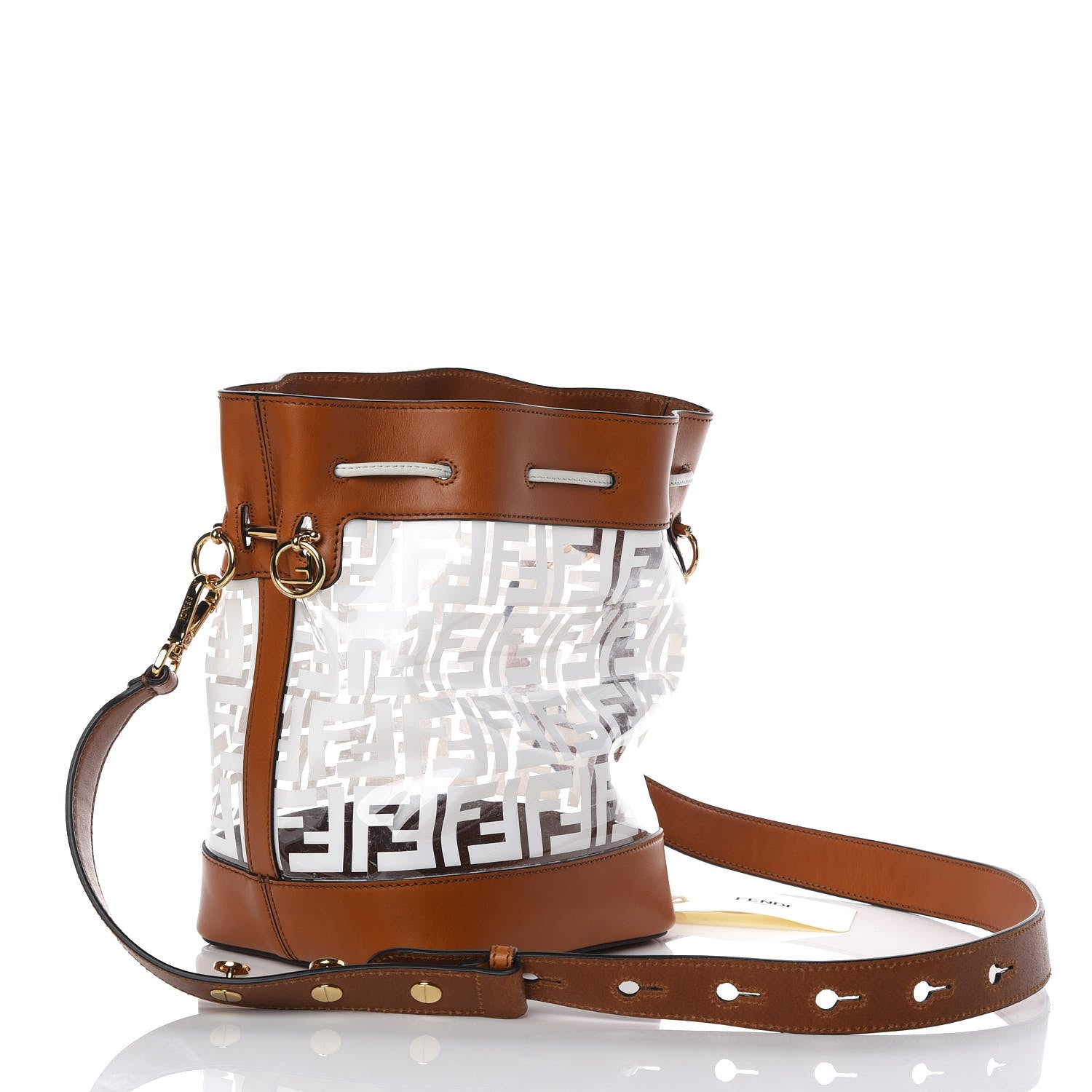 Fendi TPU FF Vitello Aura F is Fendi Grande Mon Tresor Bucket Bag White Cuoio 3 of 12