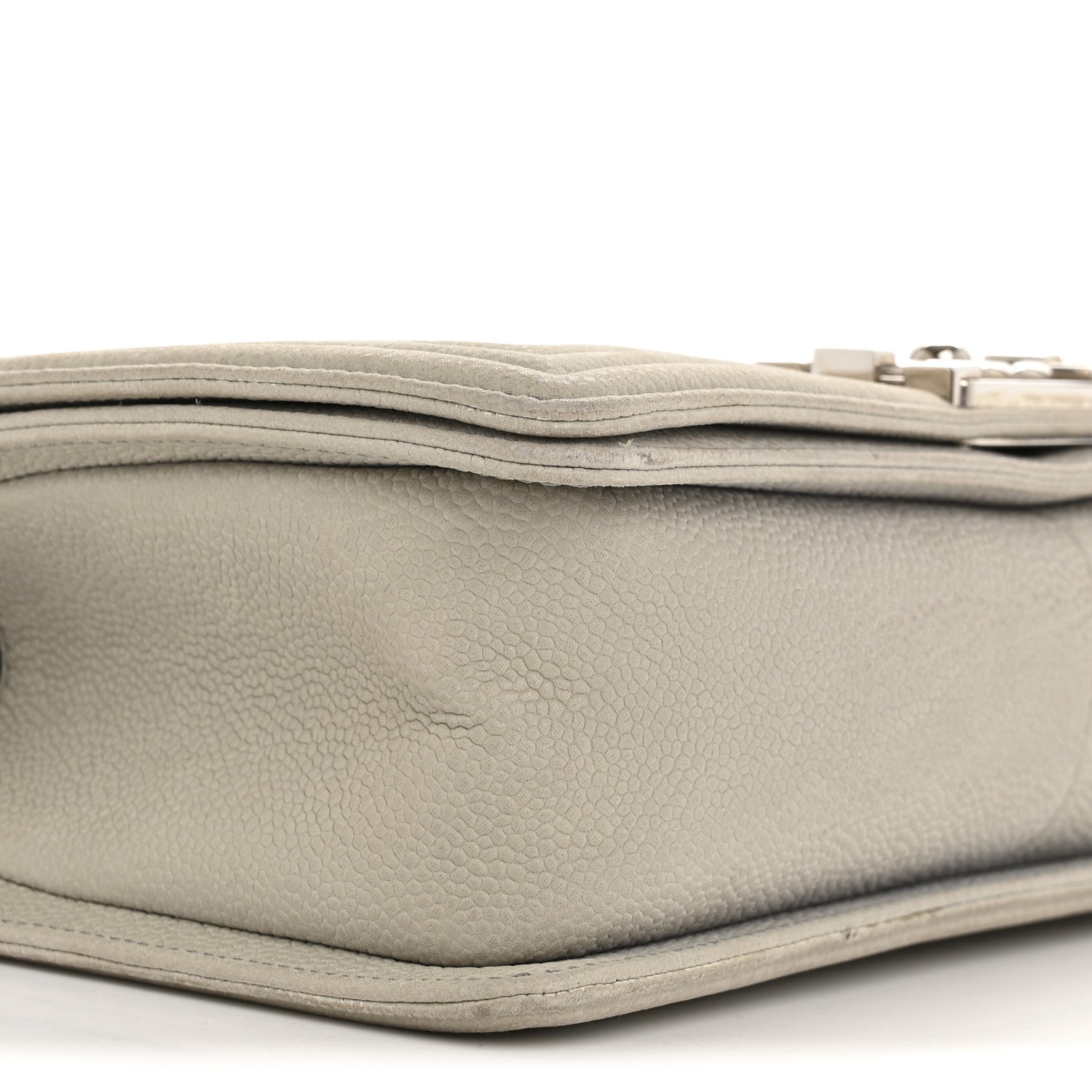 Chanel Iridescent Caviar Quilted Medium Boy Flap Light Grey 9 of 14