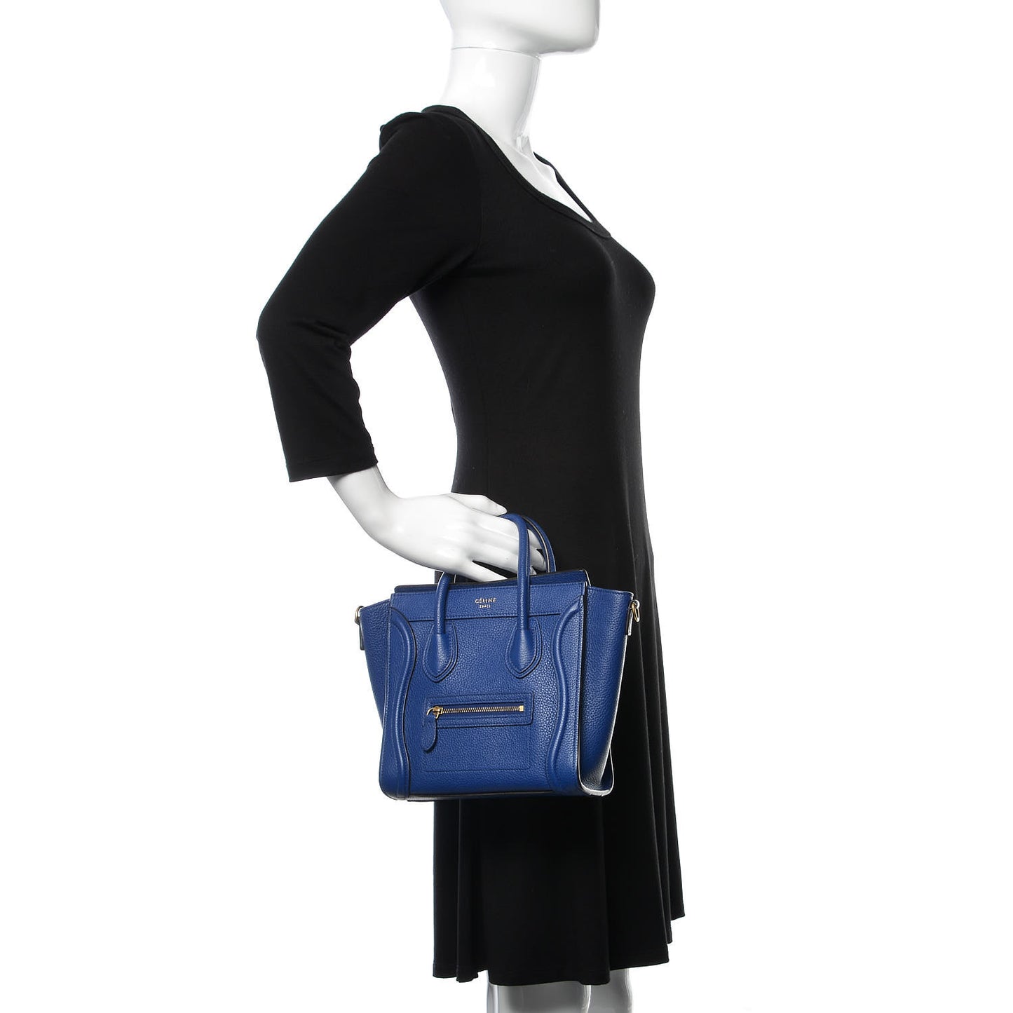 Drummed Calfskin Nano Luggage Indigo