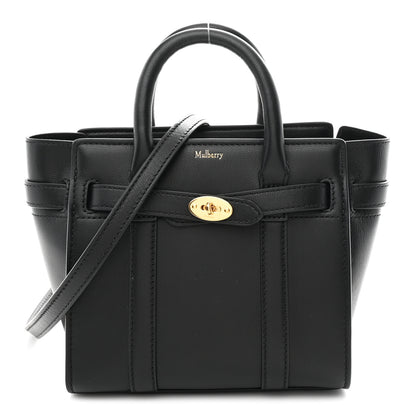 Mulberry Small Classic Grain Micro Bayswater Zip Tote Black 1 of 9