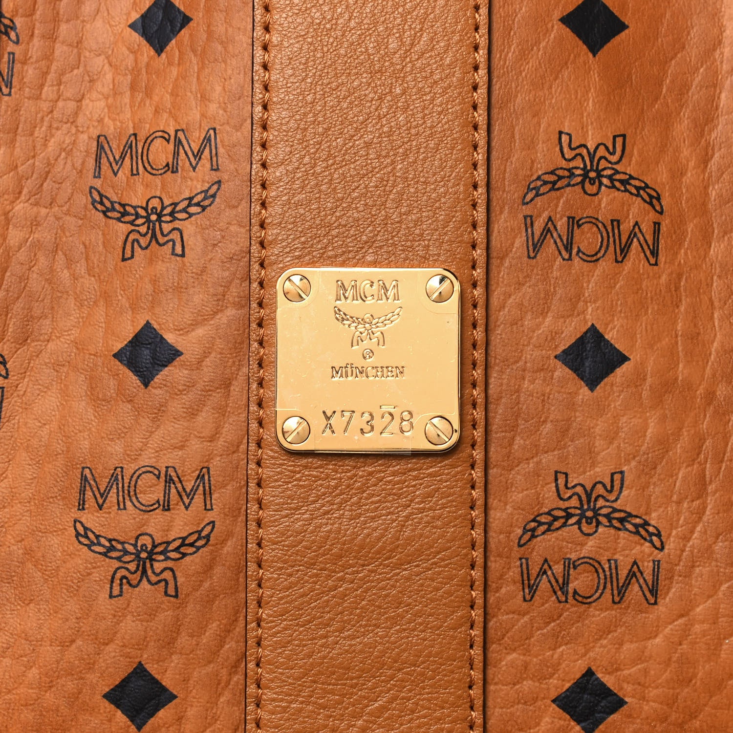 MCM Visetos Large Liz Reversible Shopper Tote Cognac 7 of 20