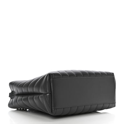 Saint Laurent Calfskin Y Quilted Monogram Small Loulou Shopper Grey 4 of 9