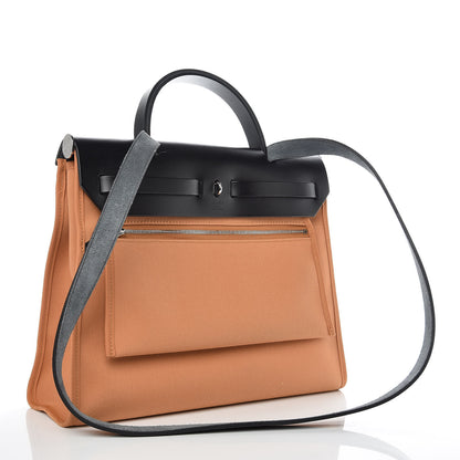 Hermes Vache Hunter Toile Herbag Zip PM 31 Sable Black 5 of 17