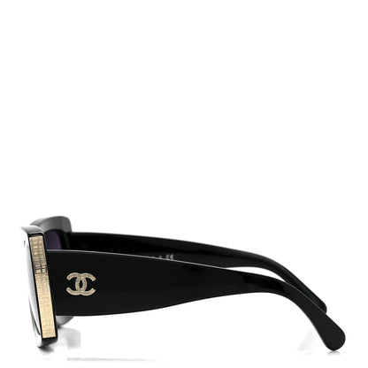 Chanel Acetate Rectangle Sunglasses 5435 Black 3 of 8