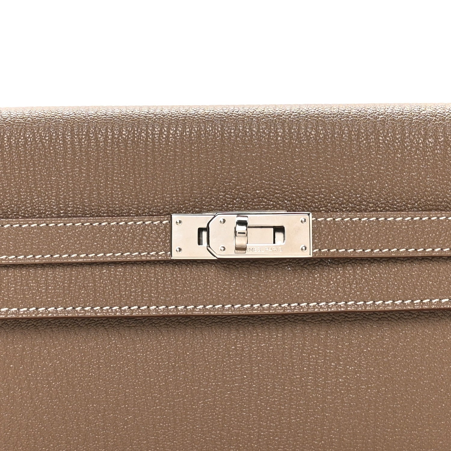 Hermes Chevre Mysore Kelly Longue Wallet Etoupe 8 of 9