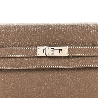 Hermes Chevre Mysore Kelly Longue Wallet Etoupe 8 of 9