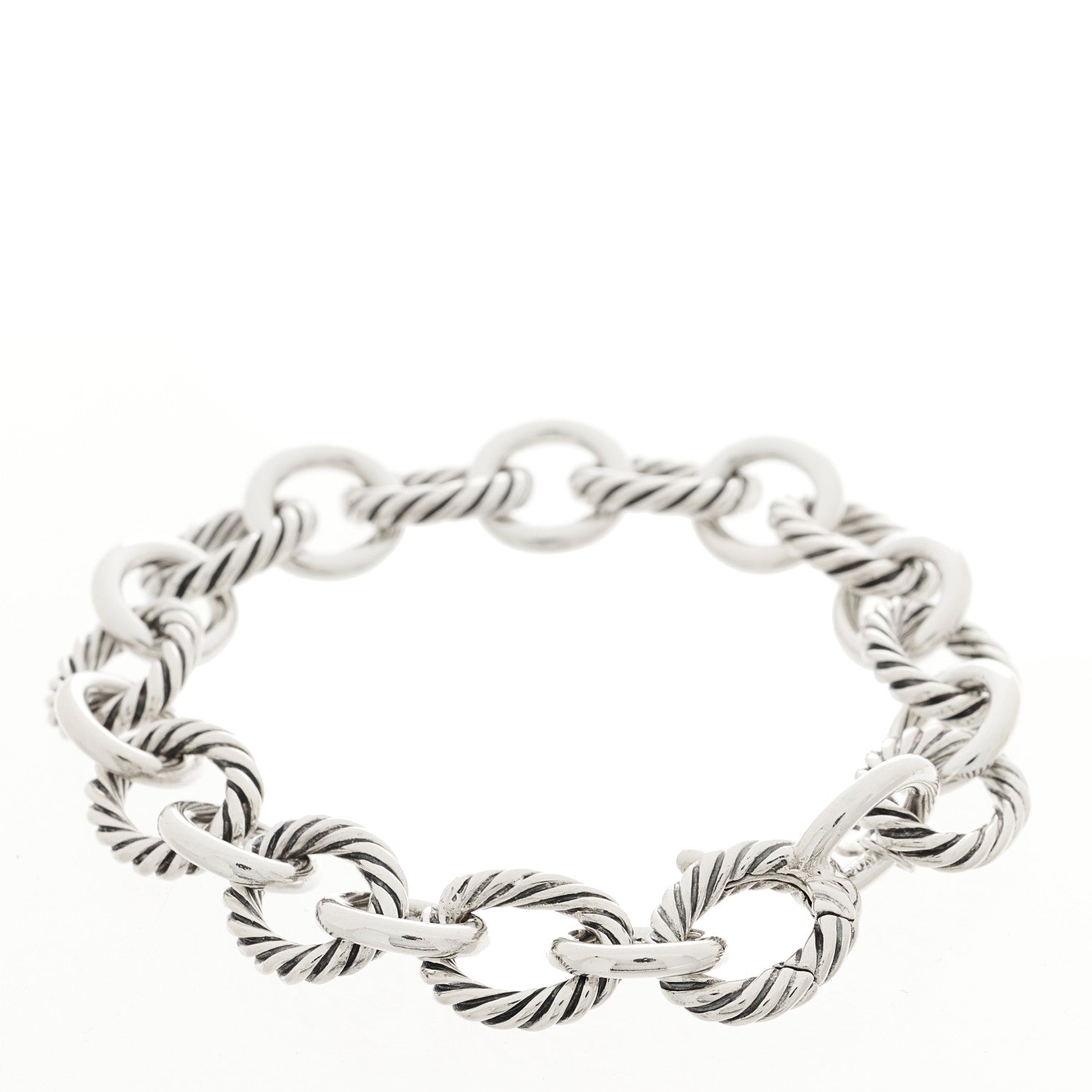 David Yurman Sterling Silver 12mm Large Oval Link Bracelet 2 of 3