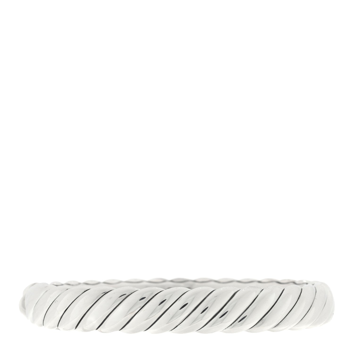 David Yurman Sterling Silver 10mm Sculpted Cable Bangle Bracelet 2 of 3