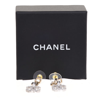 Chanel Metal Crystal CC Chain Drop Earrings Gold 5 of 5